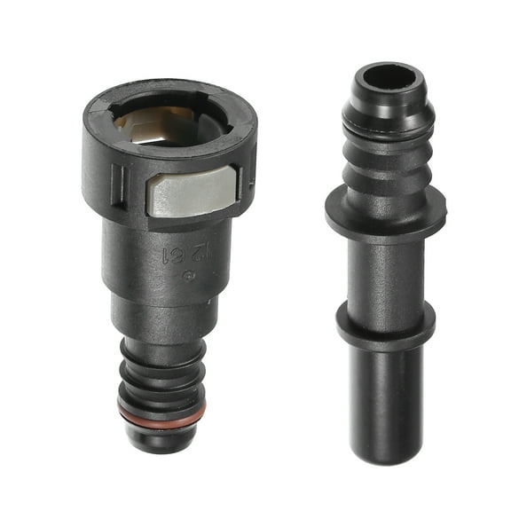 Unique Bargains 1 Set Car Fuel Line Hose Quick Release Connector Straight 1/2" 12.61mm SAE to 1/2" 12mm Disconnect Hose