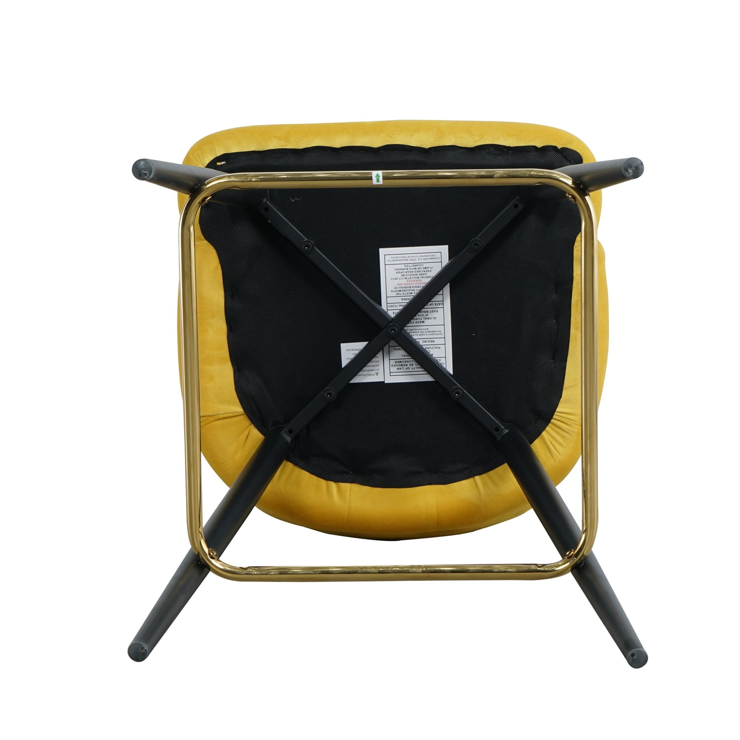 Kadyn Upholstered High Bar Stool Chair Set of 2, Modern Foam Bar Stools with Gold Legs, Bar Dining Chair for Dining Room, Yellow