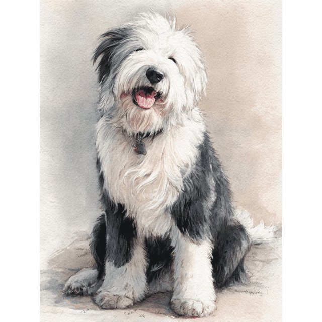 Qisvanset Fluffy Pet Dog Canvas Print 12x16 Inch Farmhouse Decor