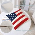 thumbnail image 4 of 4th of July Throw Pillow Covers 18x18 Set of 4 Patriotic Pillow Covers American Flag Day Pillow Covers Memorial Day Independence Day Cushion Covers for Home Outdoor Sofa Couch Decorations (18 inch), 4 of 14