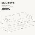thumbnail image 5 of 89" 3 Seater Sofa Couch with Deep Seats, I Shaped Small Sectional Couch with USB and Type C, Comfy Mid Century Mondern Couches for Living Room, Bedroom, Apartment,Office, 5 of 6