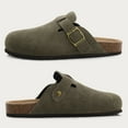 thumbnail image 3 of Comwarm Fashion Women's Suede Mules Slippers Men Clogs Cork Insole Sandals With Arch Support Outdoor Beach Slides Home Shoes, 3 of 5