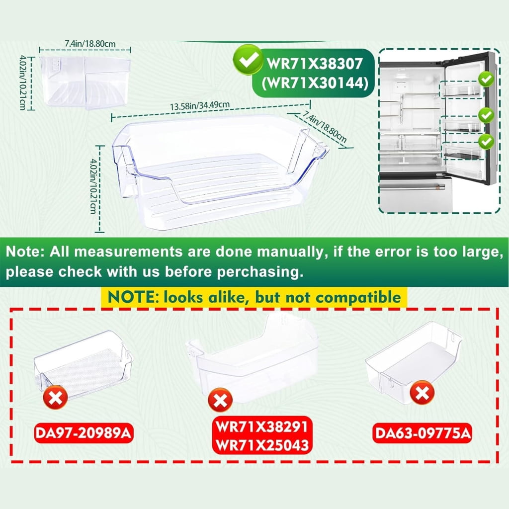 NEXAVKPR AGE Refrigerator Door Shelf Replacement Part for 4975750 PS16729788 Strong Complimentary Plastic Planner Container