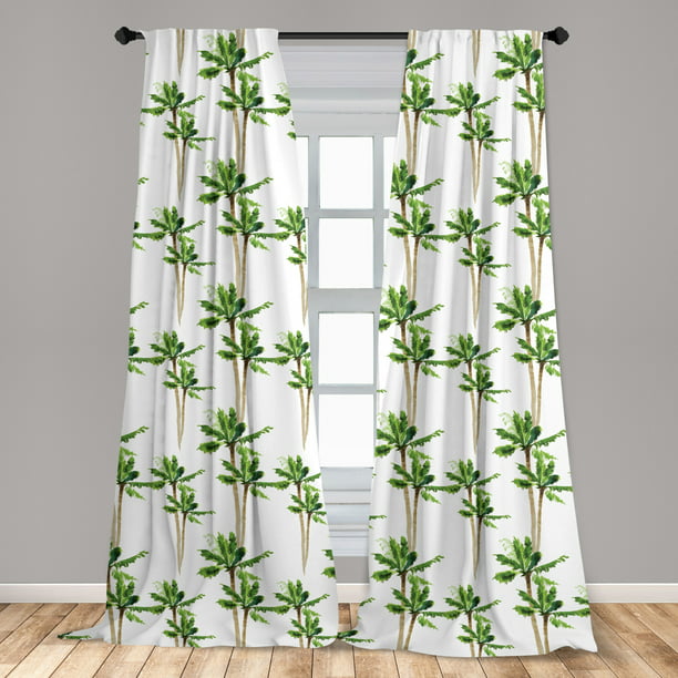 Palm Tree Curtains 2 Panels Set, Palm Tree Curtains