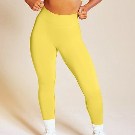

Lilgiuy New Seamless Yoga Clothes Women s Sports Fitness Clothes Long-sleeved Quick-drying Running High Waist Hip Pants Yellow 8(L) Fall Fashion for 2022 Spring Winter