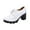 White, variant on jsaierl Women's Leather Classic Lace Up Platform Chunky Mid-Heel Square Toe Oxfords Dress Pump Shoes