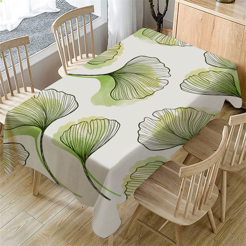 Gobestart Tree Leaf Pattern Table Cloth Rectangular Tea Table Cover