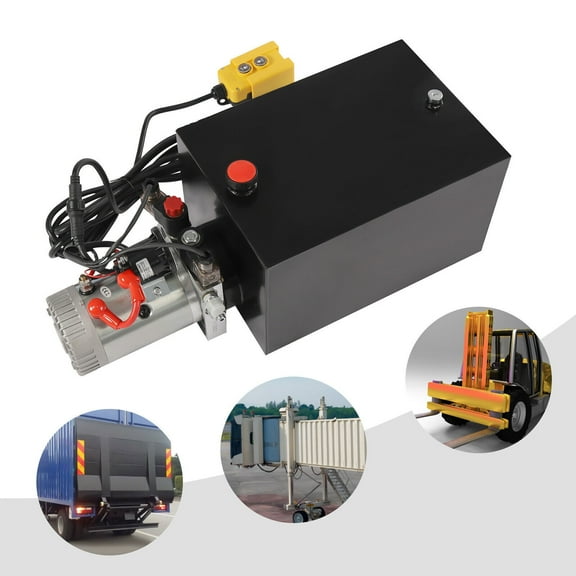 20 Quart Single Acting Hydraulic Pump Dump Trailer Lift Unit Pack Power Unit