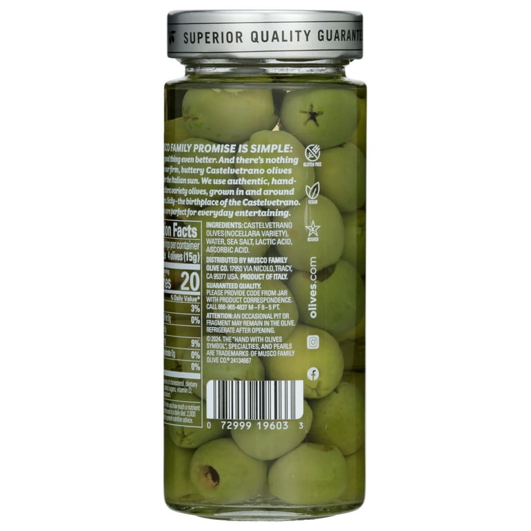 Pearls - Castelvetrano Pitted Italian Olives 5.7 oz Jar. Major