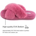 thumbnail image 3 of ULTRAIDEAS Women's Cross Band Fuzzy Fluffy House Shoes, Open Toe Slide Bedroom Slippers, 3 of 6