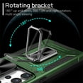 thumbnail image 6 of ELEHOLD for Samsung Galaxy S23 FE Rugged Heavy Duty Case, Slide Camera Lens Protector Rotating Ring Holder Kickstand Work with Magnetic Car Mount Holder Shockproof Case for Samsung S23 FE,Darkgreen, 6 of 10