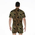 thumbnail image 2 of Black And Gold Celestial Pattern Short Sleeve Men'S Rompers, Lunar Heaven Cosmic Galaxy Casual Summer Jumpsuits Outfit, 2 of 4