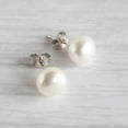 thumbnail image 2 of K-KED 925 Silver Womens Real 8-9mm Freshwater Pearl Stud Earrings Piercing Gift-White, 2 of 6