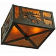 thumbnail image 2 of Meyda Tiffany 128311 Elk At Lake 2 Light 10" Wide Flush Mount Square Ceiling Fixture -, 2 of 7