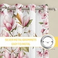 thumbnail image 6 of Spring Floral Kitchen Curtains Window Panels, Retro Pink Orchid Flowers Leaves Botanical Insulated Window Treatment Curtain, Grommet Curtains for Bedroom/Living Room/Bathroom, 2 Piece 52"Wx45"L, 6 of 8