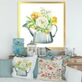 thumbnail image 4 of Marigolds Roses and Peonies In Garden Watering Can 30 in x 30 in Framed Painting Canvas Art Print, by Designart, 4 of 4