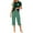 Green, variant on Women's Short Sleeve Pajamas Sets with Capri Pants 2 Piece Womens Capri Pajama Sets with Pockets Summer Plaid Print Sleepwear Set for Women, S-XXL