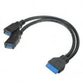 thumbnail image 7 of JSER 2 Ports USB 3.0 Female to Motherboard 20pin Header Cable for front Panel 20cm, 7 of 7