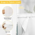thumbnail image 3 of No Hook Dark Green Pine Forest Shower Curtain with Snap in Liner Set, Misty Tree Clouds Nature Waterproof Fabric Bathroom Curtains with See Through Top Window, Hotel Style Small 36 x 78 Inch, 3 of 9