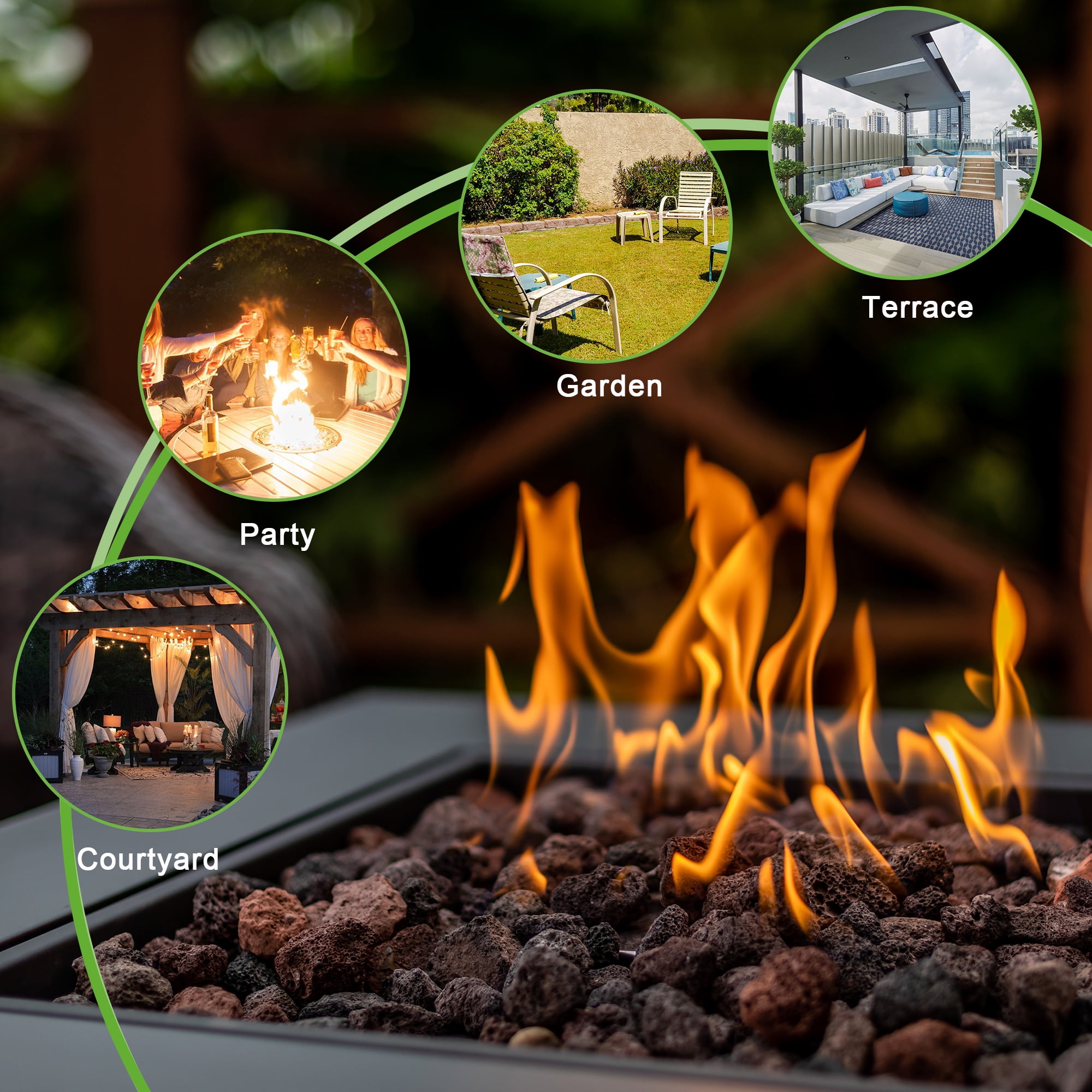 Legacy Heating 28 Square 50000 BTU Propane Fire Pit Table - Walmart.com