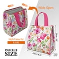 thumbnail image 3 of Pioneer Flower Floral Print Pattern Insulated Lunch Bag for Women & Adults,Large Portable Soft Cooler Lunch Bag,Thermal Food Storage Tote with Pearl Cotton,8.66L,8.75x5.75x9.5 Inch, 3 of 6