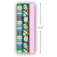 thumbnail image 3 of Hallmark Wrapping Paper Mini Rolls, 3-Pack (Stripes, Wildflowers, Pink Polka Dots) for Birthdays, Mother's Day, Bridal Showers, Any Occasion - 45 Sq. Ft. Total, 3 of 4