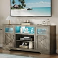 thumbnail image 7 of NEILA Charming 34-Inch Tall Farmhouse TV Stand with LED Lights – Enhance Your Living Room or Bedroom! Perfect for TVs Up to 65 Inches, Ample Storage, and Convenient Power Outlet,Gray, 7 of 7