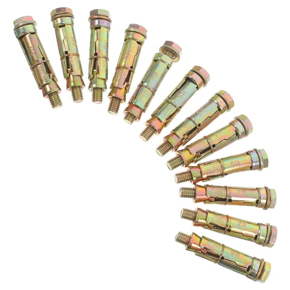Worgeous 12pcs Heavy Duty Metal Expansion Bolts Shield Anchors Concrete Brick And Wall Expansion Screws For Construction And Home Improvement