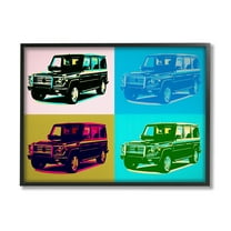 Stupell Industries Retro Pop Vintage Utility Safari Truck Blue Pink, 14 x 11, Design by Daniel Sproul