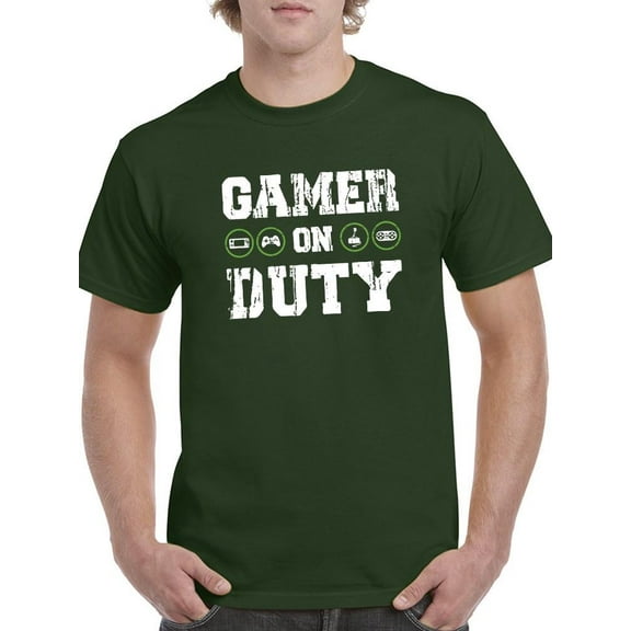 Gamer On Duty T-Shirt Men -Smartprints Designs, Male Small