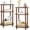 2 Pack-rustic Brown, variant on Narrow Side Table, Small End Table with 3-Tier Open Shelf, Slim Bedside Table Nightstand for Small Spaces, Bedroom, Living Room (White)