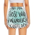 thumbnail image 4 of Uemuo Not All Who Wander Are Lost1 Pattern Women's Athletic Shorts High Waisted Running Shorts with Liner Pockets Gym Elastic Workout Shorts-, 4 of 9