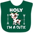 thumbnail image 3 of Inktastic I'm a Cutie White and Brown Holstein Cow with Arrows Boys or Girls Baby Bib, 3 of 4