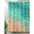 thumbnail image 2 of Boanket Polyester Fabric Teal Ombre Coastal Shower Curtain, Summer Nautical Beach Ocean Seaside Waterproof Bathtub Curtain Bathroom Decor Set with Hooks 66 x 72 Inches,, 2 of 6