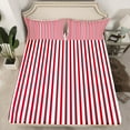 thumbnail image 2 of Manfei Stripes Lines Full Size Sheets,Modern Geometric Aesthetic Bed Sheets,Red Black White Sheet Sets For Children,Microfiber Bedroom Decor,4-Piece, 2 of 7