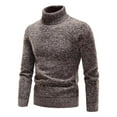 thumbnail image 2 of pstuiky mangas largas para hombre, Suéter grueso de cuello alto para hombre con mangas largas y base cálida de punto. tops de invierno para hombre m, 2 of 7