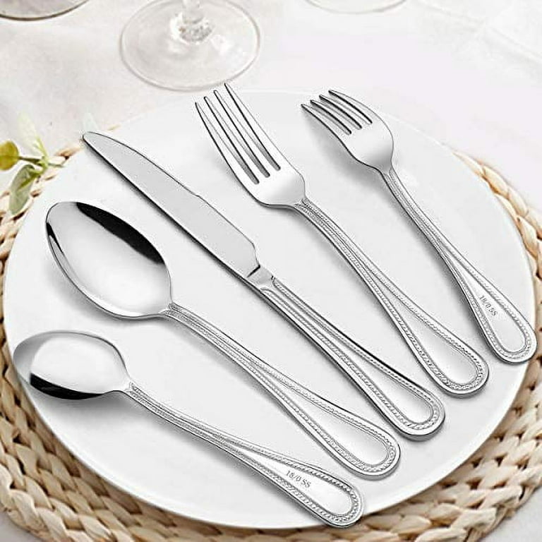 Black Silverware Set, LIANYU 20-Piece Stainless Steel Flatware Cutlery Set for 4