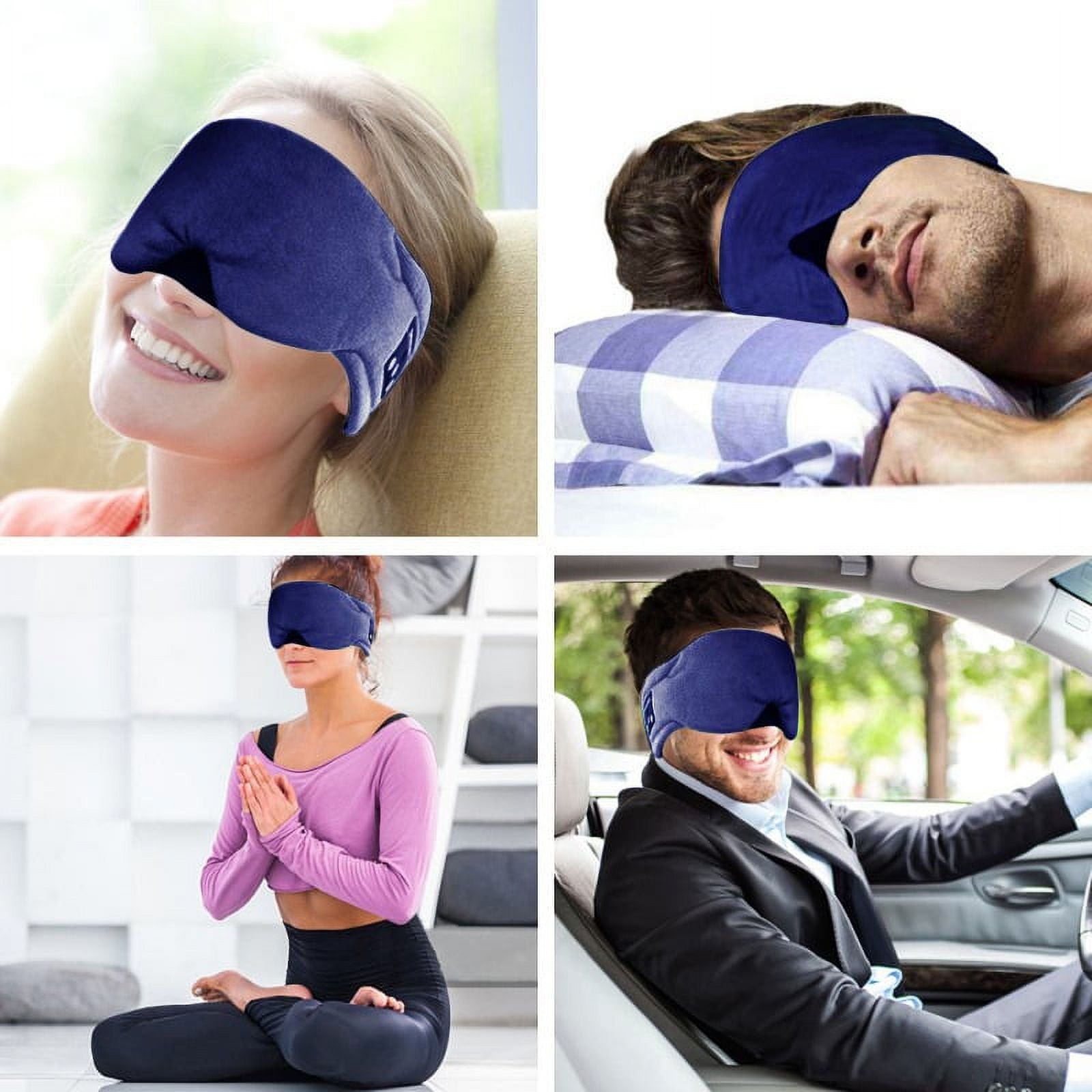 Bluetooth 5.0 Sleep Headphones Musical Eye Mask Noise Reducing with Adjustable Strap 1Pcs