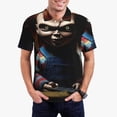 thumbnail image 2 of Lsque Chucky Pattern Golf Shirts for Men Dry Fit Print Moisture Wicking Performance Short Sleeve Polo Shirt-XX-Large, 2 of 7