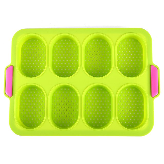 Mini Baguette Bandeja para Hornear Bollos Molde para Hornear 8 Unidades Moldes de Silicona para Hornear Bandeja para Pan Crujiente Perfecta para Pan Francés al Horno Pan y Panecillos con Deliciosas Costras Crujientes BANYUO Electrónica