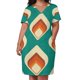 thumbnail image 3 of Vestido holgado con bolsillos y diseño de lágrima en color verde azulado y crema de mediados de siglo. Elegante y chic. Vestidos de mujer. Vestidos de noche para mujer., 3 of 7