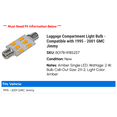 thumbnail image 2 of Luggage Compartment Light Bulb - Compatible with 1995 - 2001 GMC Jimmy 1996 1997 1998 1999 2000, 2 of 2