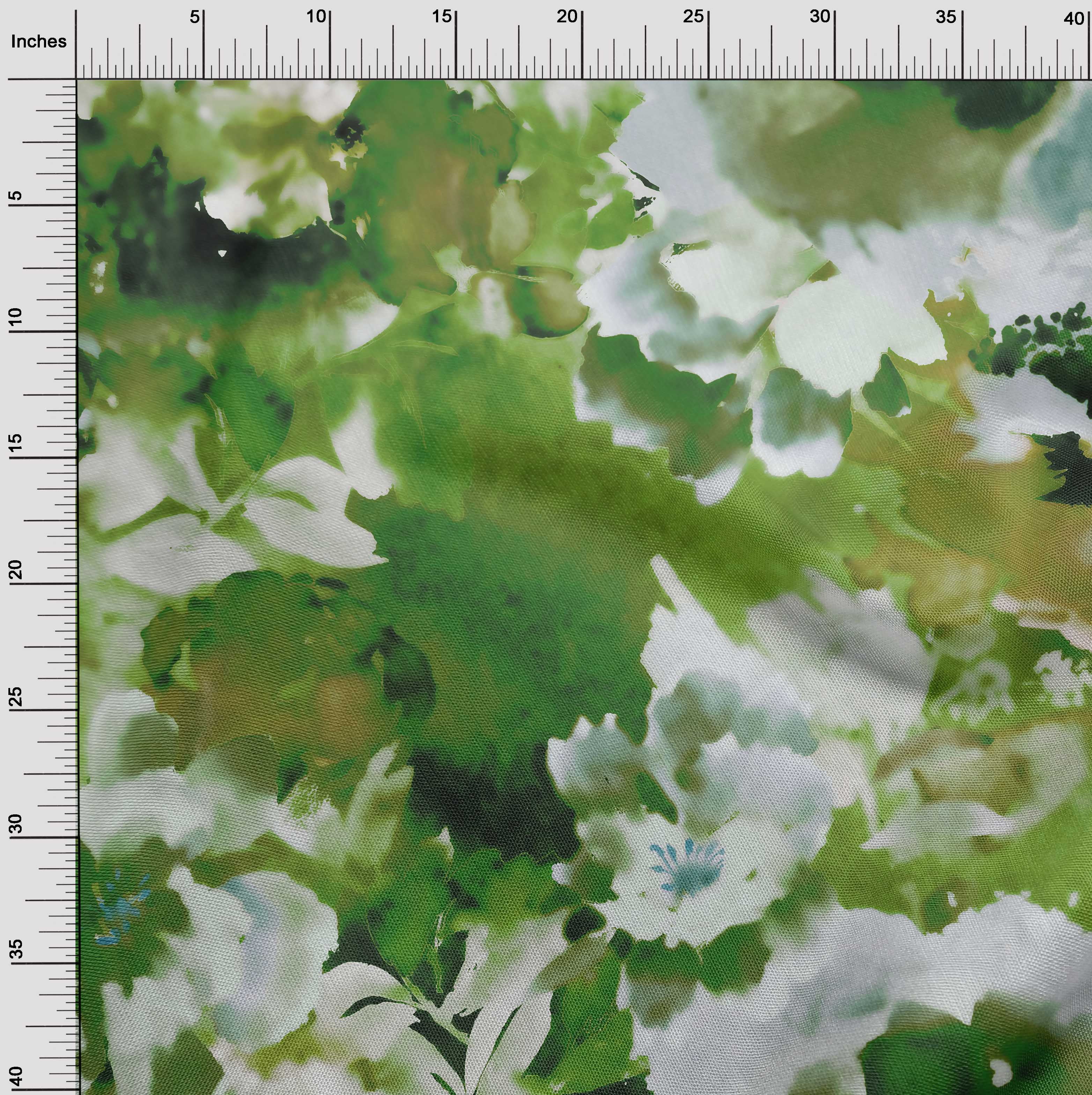 oneOone Cotton Cambric Green Fabric Abstract-Blurred Floral Pattern Quilting Supplies Print Sewing Fabric By The Yard 56 Inch Wide