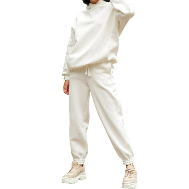 2 chándales para mujer, conjuntos casuale conjunto de pantalone jersey de manga rga, chándal cálido Xl bnco Zulema Chándal de sudor
