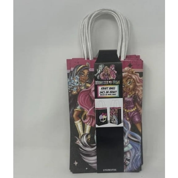 Monster High Loot Bags Goody Gift Bags 8ct Girls Birthday Party Favors Supplies  (8ct)