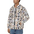 thumbnail image 3 of Wukai Cute Cats Print Men's Zip-Up Hoodie,Fleece Full-Zip Hoodie for Men, Hooded Sweatshirt-Medium, 3 of 5