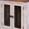 thumbnail image 3 of Ata 26 Inch End Table with 2 Mesh Doors Solid Pine Wood White and Brown - Saltoro Sherpi, 3 of 5