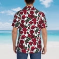 thumbnail image 3 of Lsque Rose Flowers pattern Hawaiian Shirt for Men, Unisex Summer Beach Casual Short Sleeve Button Down Shirts-Small, 3 of 9