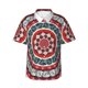 thumbnail image 1 of Balery Round Design Camisas hawaianas de manga corta para hombre, camisas playeras de corte holgado, camisas de vacaciones con botones,Large, 1 of 7