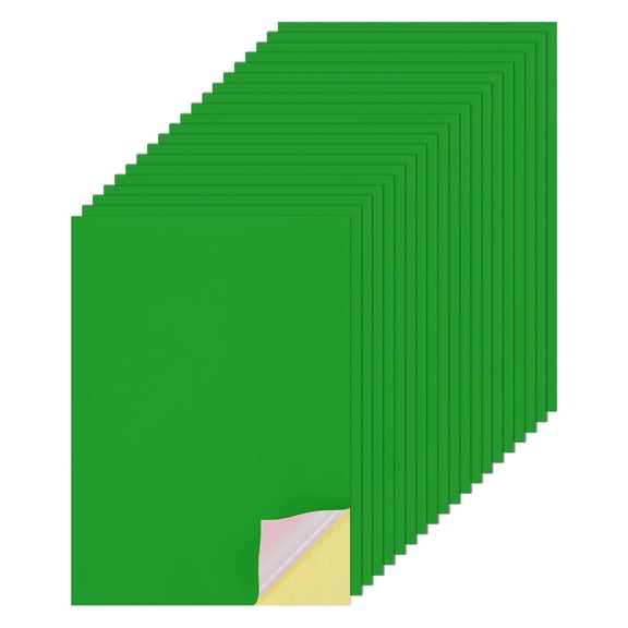 25 Sheets Printable Sticker Cardstock Paper, 8"x12" A4 Self Adhesive Sticker Backing CardStock Paper 250gsm Dark Green